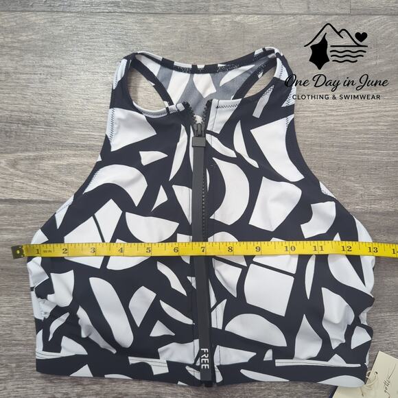 Gottex Free Sport Zip Crop Bikini Top Size 6 - Picture 5 of 6